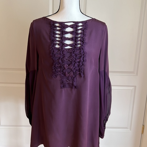 Nanette Lepore silk blouse with intricate bodice design. New without tags - Picture 2 of 12